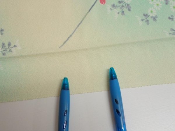 Photo6: 4F09z50  Japanese Kimono Silk  FABRIC Plum branch Light cream 79.5x6.9 (6)