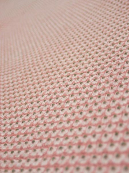 Photo4: 4F07z40  Japanese Kimono Silk SHIBORI FABRIC  Coral pink 55.1x7.3 (4)