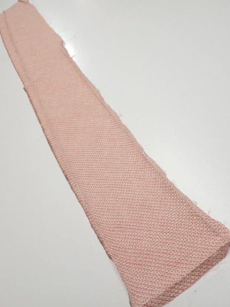 Photo5: 4F07z40  Japanese Kimono Silk SHIBORI FABRIC  Coral pink 55.1x7.3 (5)