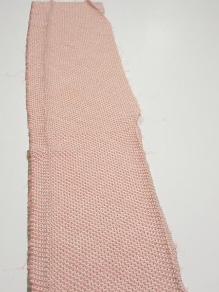 Photo3: 4F08z40  Japanese Kimono Silk SHIBORI FABRIC  Coral pink 55.1x7.1 (3)