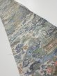 Photo1: 1Y07z40  Japanese Kimono Silk  FABRIC Heian era Gray 59.1x6.9 (1)