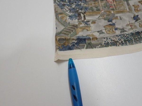 Photo6: 1Y08z40  Japanese Kimono Silk  FABRIC Heian era Gray 59.1x6.9 (6)