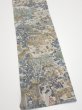 Photo2: 1Y10z30  Japanese Kimono Silk  FABRIC Heian era Gray 37.0x6.9 (2)