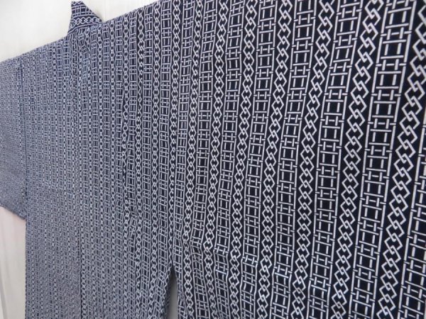 Photo2: 5228T01z540 Vintage Japanese Kimono Cotton  Men's YUKATA  Indigo (2)
