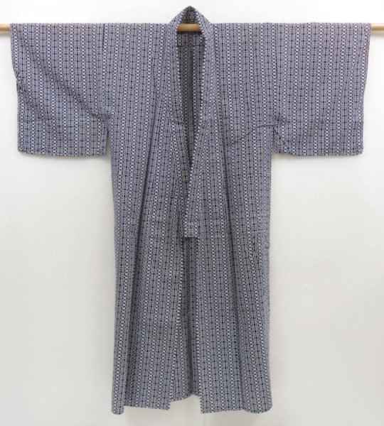 Photo6: 5228T01z540 Vintage Japanese Kimono Cotton  Men's YUKATA  Indigo (6)