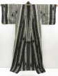Photo8: 5228T03z360 Vintage Japanese Kimono Cotton YUKATA  Black (8)