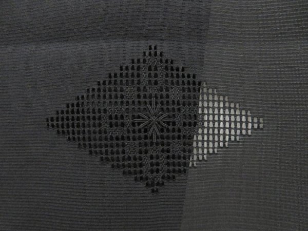 Photo4: 5228T04z290 Vintage Japanese Kimono Silk See through HAORI  Black (4)