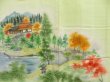 Photo3: 5228T05z630 Vintage Japanese Kimono Silk HAORI Scenery Light olive (3)