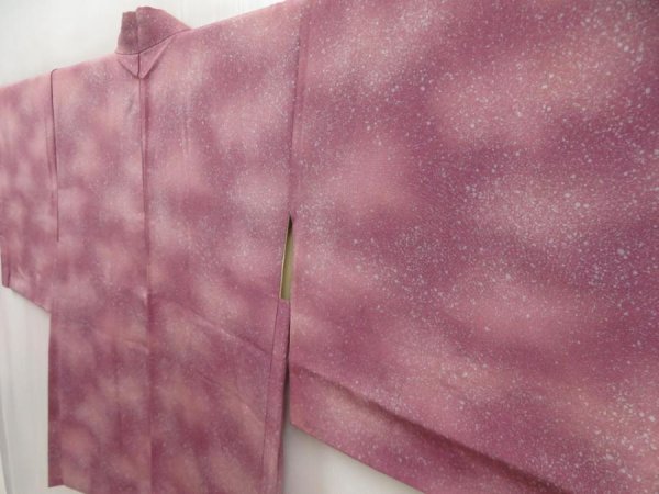 Photo1: 5228T08z540 Vintage Japanese Kimono Silk HAORI  Dull purple (1)