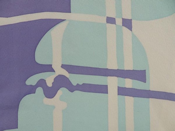 Photo4: 5228T09z520 Vintage Japanese Kimono Silk HAORI  Light blue (4)