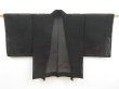 Photo1: 5228T10z280 Vintage Japanese Kimono Silk See through HAORI  Black (1)