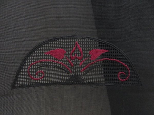 Photo4: 5228T10z280 Vintage Japanese Kimono Silk See through HAORI  Black (4)