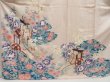 Photo5: 5228T12z1100 Vintage Japanese Kimono Silk FURISODE Royal cart Ash pink (5)