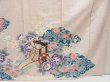 Photo7: 5228T12z1100 Vintage Japanese Kimono Silk FURISODE Royal cart Ash pink (7)