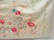 Photo7: 5228T13z1120 Vintage Japanese Kimono Silk FURISODE Flowers Off-white (7)