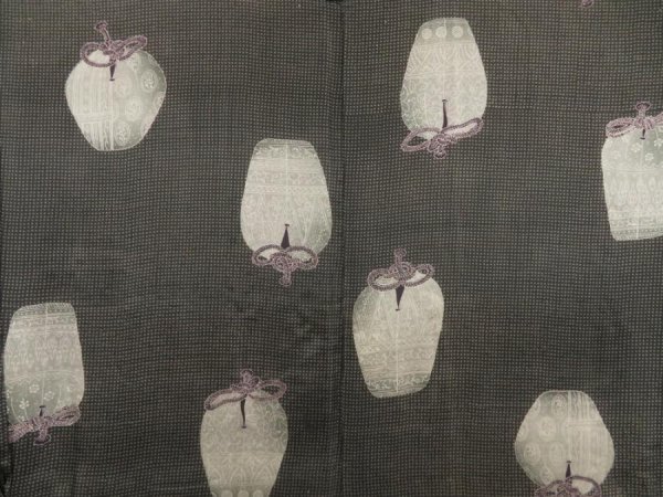 Photo2: 5301T12z480 Vintage Japanese Kimono Silk Men's HAORI  Dark brown (2)