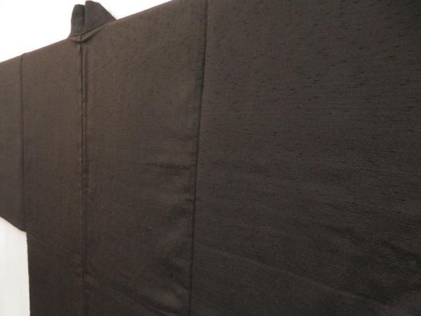 Photo4: 5301T12z480 Vintage Japanese Kimono Silk Men's HAORI  Dark brown (4)