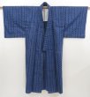 Photo6: 5301T03z540 Vintage Japanese Kimono Cotton Men's YUKATA  Dark lavender blue (6)