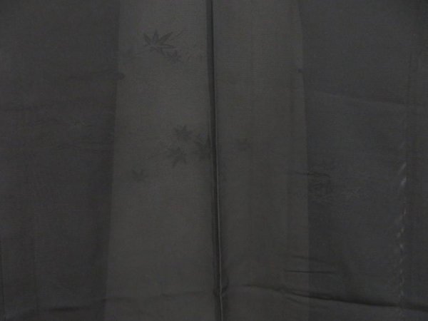 Photo3: 5301T04z300 Vintage Japanese Kimono Silk See through HAORI Maple Black (3)