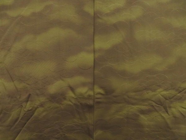Photo3: 5301T06z520 Vintage Japanese Kimono Silk HAORI Shibakusa Olive drab (3)