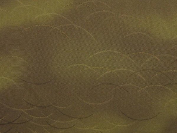 Photo5: 5301T06z520 Vintage Japanese Kimono Silk HAORI Shibakusa Olive drab (5)