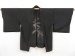 Photo5: 5301T07z330 Vintage Japanese Kimono Silk See through HAORI Bamboo grass Black (5)