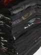 Photo1: CHG3z13  Japanese Kimono Silk BLACK HAORI 25pcs FREE SHIPPING (1)