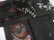 Photo8: CHG2z13  Japanese Kimono Silk BLACK HAORI 25pcs FREE SHIPPING (8)