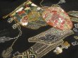 Photo8: CHG1z13  Japanese Kimono Silk BLACK HAORI 25pcs FREE SHIPPING (8)