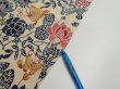 Photo6: 4G04z90  Japanese Kimono Crepe Silk  FABRIC Butterfly Sand beige 63.0x13.8 (6)