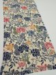 Photo2: 4G05z90  Japanese Kimono Crepe Silk  FABRIC Butterfly Sand beige 63.0x14.2 (2)