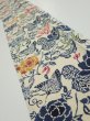 Photo1: 4G08z50  Japanese Kimono Crepe Silk  FABRIC Butterfly Sand beige 57.5x7.3 (1)