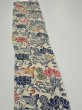 Photo3: 4G08z50  Japanese Kimono Crepe Silk  FABRIC Butterfly Sand beige 57.5x7.3 (3)