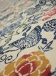 Photo4: 4G08z50  Japanese Kimono Crepe Silk  FABRIC Butterfly Sand beige 57.5x7.3 (4)