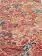 Photo1: 4G01z60  Japanese Kimono Silk  FABRIC Flowers Light cream 40.2x15.0 (1)