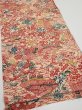 Photo2: 4G01z60  Japanese Kimono Silk  FABRIC Flowers Light cream 40.2x15.0 (2)