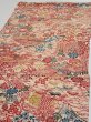 Photo3: 4G01z60  Japanese Kimono Silk  FABRIC Flowers Light cream 40.2x15.0 (3)
