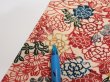 Photo6: 4G01z60  Japanese Kimono Silk  FABRIC Flowers Light cream 40.2x15.0 (6)