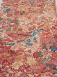 Photo1: 4G02z60  Japanese Kimono Silk  FABRIC Flowers Light cream 40.2x14.8 (1)