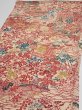 Photo3: 4G02z60  Japanese Kimono Silk  FABRIC Flowers Light cream 40.2x14.8 (3)