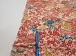 Photo7: 4G02z60  Japanese Kimono Silk  FABRIC Flowers Light cream 40.2x14.8 (7)