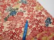 Photo6: 4G03z90  Japanese Kimono Silk  FABRIC Flowers Light cream 67.7x14.6 (6)