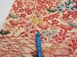 Photo7: 4G04z90  Japanese Kimono Silk  FABRIC Flowers Light cream 67.7x14.8 (7)
