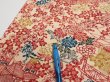 Photo6: 4G06z90  Japanese Kimono Silk  FABRIC Flowers Light cream 67.7x14.8 (6)