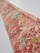 Photo1: 4G08z50  Japanese Kimono Silk  FABRIC Flowers Light cream 62.2x7.3 (1)