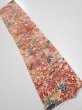 Photo1: 4G10z30  Japanese Kimono Silk  FABRIC Flowers Light cream 34.3x7.3 (1)