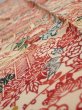 Photo5: 4G10z30  Japanese Kimono Silk  FABRIC Flowers Light cream 34.3x7.3 (5)