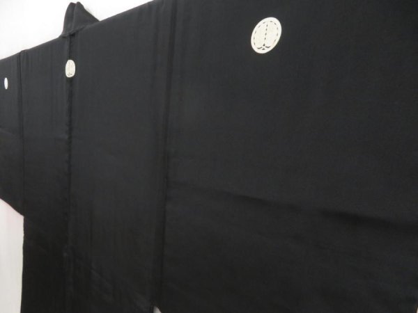 Photo6: 5302T01z560 Vintage Japanese Kimono Silk Men's HAORI Mt.Fuji Black (6)