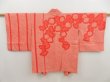 Photo1: 5302T02z480 Vintage Japanese Kimono Silk SHIBORI HAORI Flower Tomato red (1)