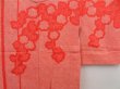 Photo3: 5302T02z480 Vintage Japanese Kimono Silk SHIBORI HAORI Flower Tomato red (3)